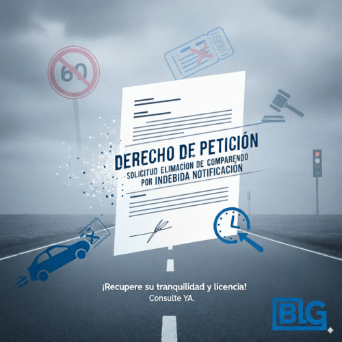 DERECHO DE PETICIÓN SOLICITUD ELIMINACIÓN DE COMPARENDO POR INDEBIDA NOTIFICACIÓN